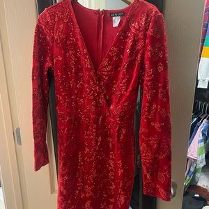Red sequin dress